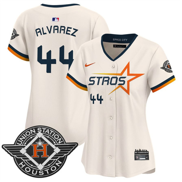 Women's Houston Astros #44 Yordan Alvarez Cream 2025 City Connect Limited Stitched Baseball Jersey(Run Small)