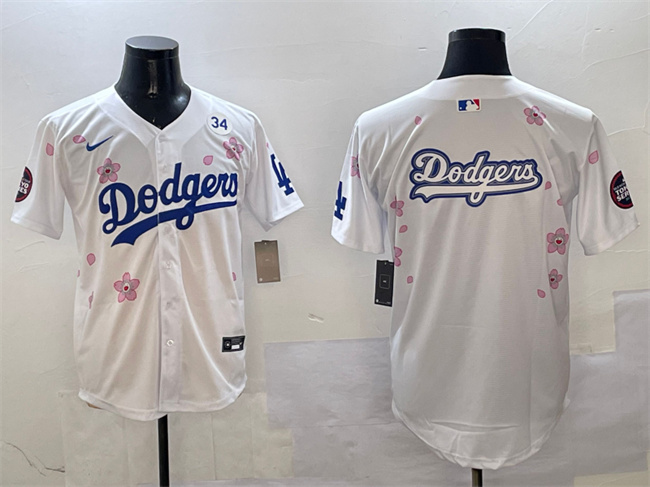 Men's Los Angeles Dodgers Team Big Logo White 2025 Tokyo Series Limited Stitched Baseball Jersey