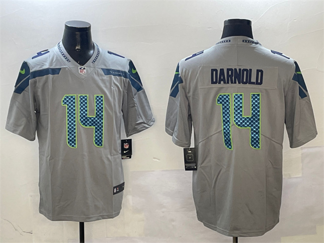 Men's Seattle Seahawks #14 Sam Darnold Gray 2025 Vapor Limited Football Stitched Jersey