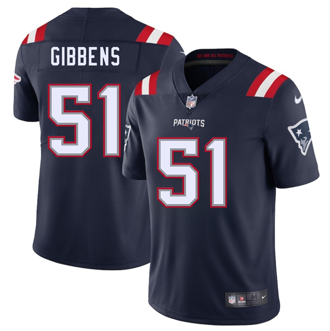 Men's New England Patriots #51 Jack Gibbens Navy 2025 Vapor Limited Football Stitched Jersey
