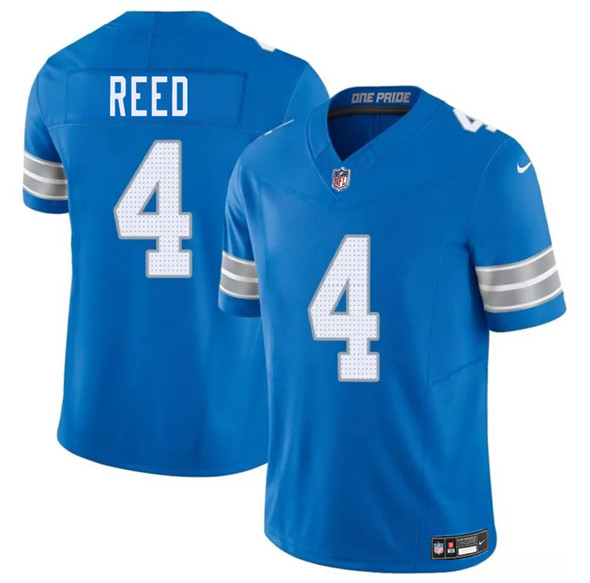 Men's Detroit Lions #4 D.J. Reed Blue 2025 F.U.S.E. Vapor Limited Football Stitched Jersey
