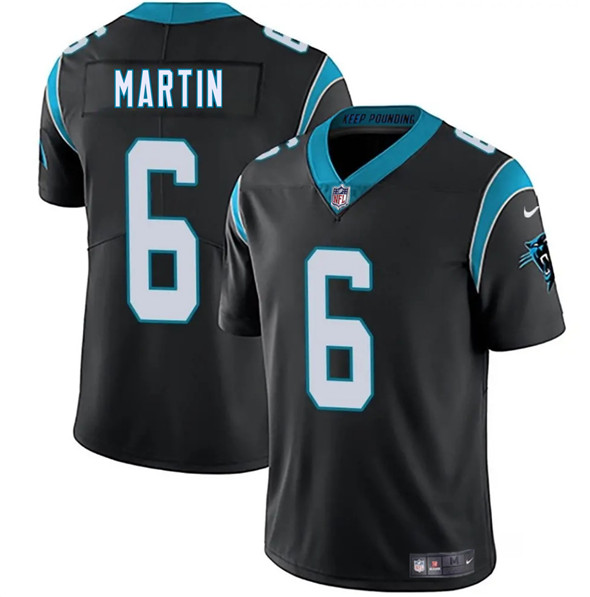 Men's Carolina Panthers #6 Sam Martin Black 2025 Vapor Limited Football Stitched Jersey