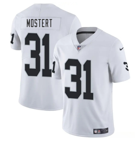 Men's Las Vegas Raiders #31 Raheem Mostert White 2025 Vapor Football Stitched Jersey