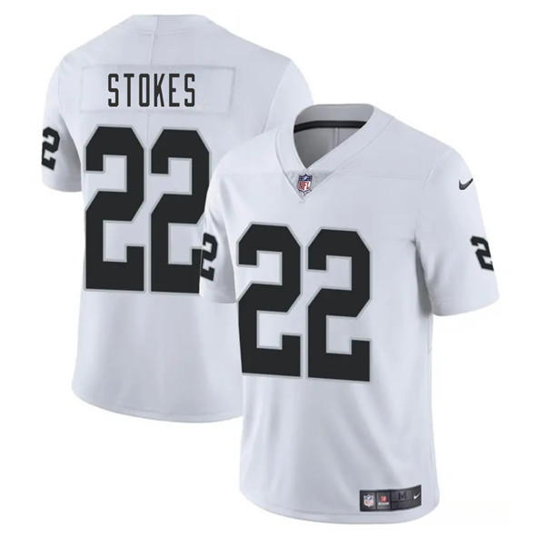 Men's Las Vegas Raiders #22 Eric Stokes White 2025 Vapor Football Stitched Jersey
