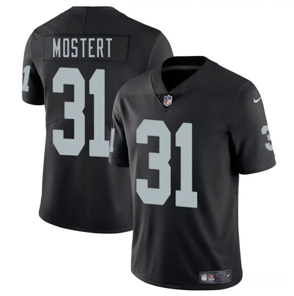 Men's Las Vegas Raiders #31 Raheem Mostert Black 2025 Vapor Football Stitched Jersey