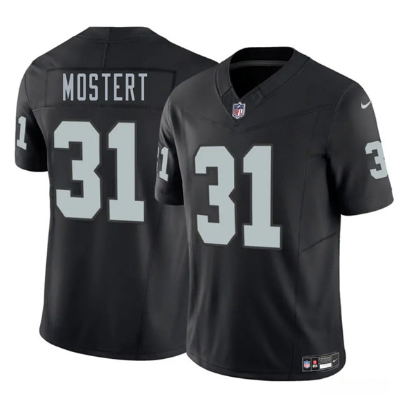 Men's Las Vegas Raiders #31 Raheem Mostert Black 2025 F.U.S.E. Vapor Football Stitched Jersey