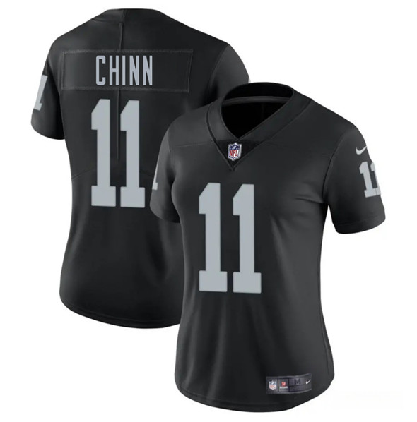 Women's Las Vegas Raiders #11 Jeremy Chinn Black 2025 Vapor Football Stitched Jersey(Run Small)