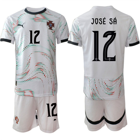 Men's Portugal Team #12 José Sa 2025 White Away Soccer Jersey Suit