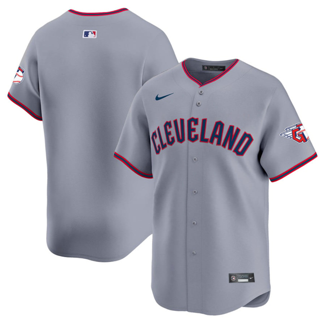 Men's Cleveland Guardians Blank Gray 2025 Alternate Limited Stitched Baseball Jersey