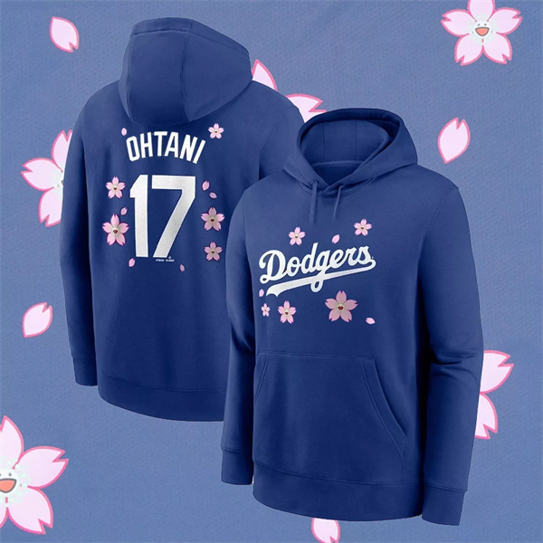 Men's Los Angeles Dodgers #17 Shohei Ohtani  Royal 2025 Tokyo Series Pullover Hoodie