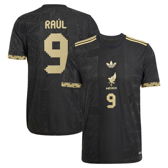Men's Mexico #9 Raul Jimenez Black 2025 Soccer Jersey