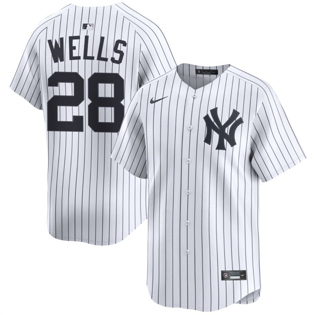Men's New York Yankees #28 Austin Wells White 2025 Home Limited Stitched Baseball Jersey