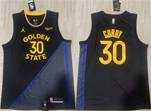 Men's Golden State Warriors #30 Stephen Curry Black 2024-25 Stitched Basketball Jersey