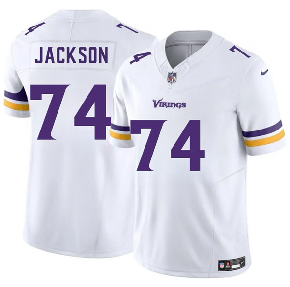 Men's Minnesota Vikings #74 Donovan Jackson White 2025 Draft F.U.S.E. Vapor Untouchable Limited Football Stitched Jersey