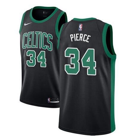 Men's Boston Celtics #34 Paul Pierce Black Statement Edition Stitched Basketball Jersey