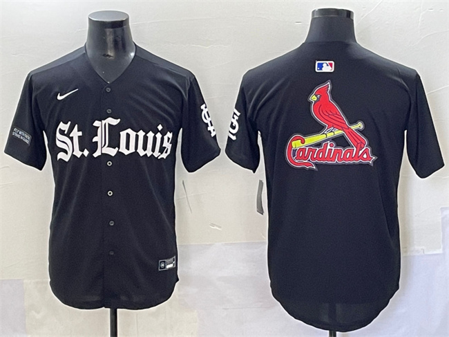 Men's St. Louis Cardinals Team Big Logo Black 'Gothic Legacy Edition' Vapor Premier Limited Stitched Baseball Jersey