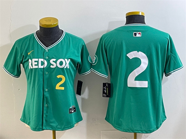Youth Boston Red Sox #2 Alex Bregman Green 2025 City Connect Limited Stitched Baseball Jersey