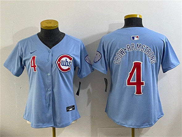 Youth Chicago Cubs #4 Pete Crow-Armstrong Blue 2024-25 2nd Alternate Limited Stitched Baseball Jersey