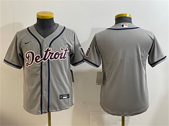 Youth Detroit Tigers Blank Gray Cool Base Stitched Baseball Jersey
