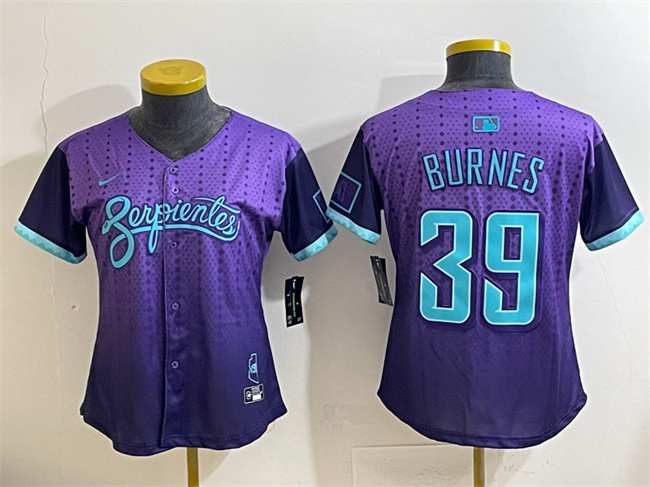 Women's Arizona Diamondbacks #39 Corbin Burnes Purple 2025 City Connect Limited Stitched Baseball Jersey(Run Small)