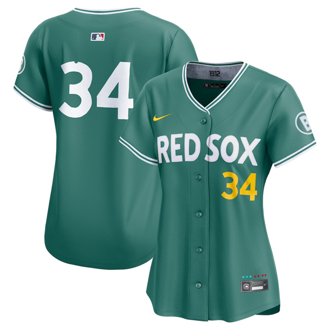 Women's Boston Red Sox #34 David Ortiz Green 2025 City Connect Limited Stitched Baseball Jersey(Run Small)