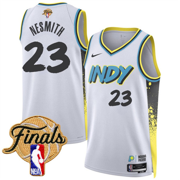 Men's Indiana Pacers #23 Aaron Nesmith White 2024-25 City Edition Stitched Basketball Jersey