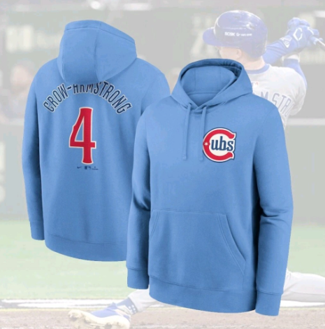 Men's Chicago Cubs #4 Pete Crow-Armstrong Blue Stitched sweatshirt