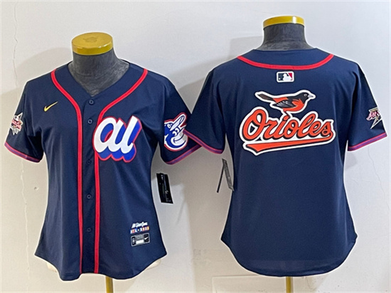 Women's American League Baltimore Orioles Team Big Logo Navy 2025 All-Star Edition Limited Stitched Baseball Jersey(Run Small)