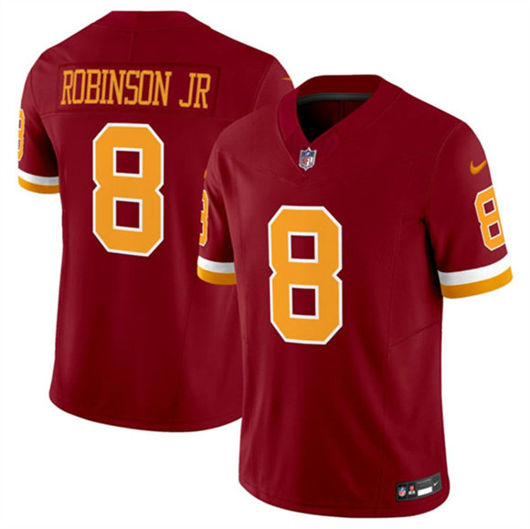Men's Washington Commanders #8 Brian Robinson Jr. Burgundy 2025 F.U.S.E. Throwback Limited Football Stitched Jersey