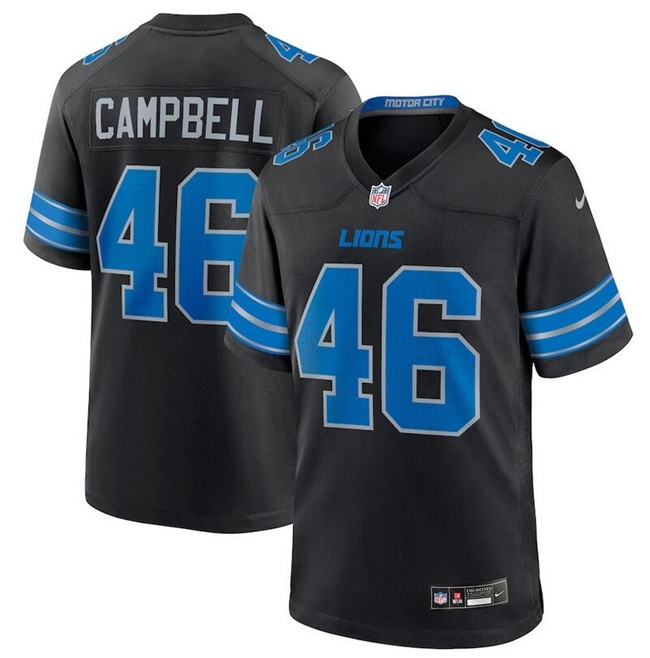 Men's Detroit Lions #46 Jack Campbell Black 2nd Alternate Vapor Limited Football Stitched Game Jersey