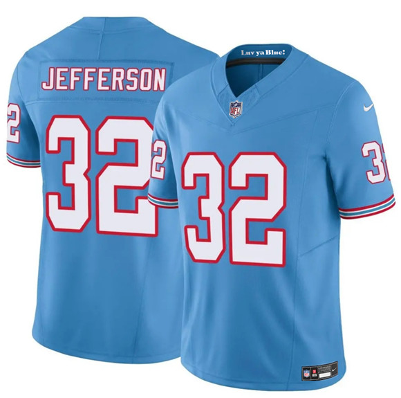 Men's Tennessee Titans #32 Jermar Jefferson Blue 2025 F.U.S.E. Throwback Vapor Limited Football Stitched Jersey