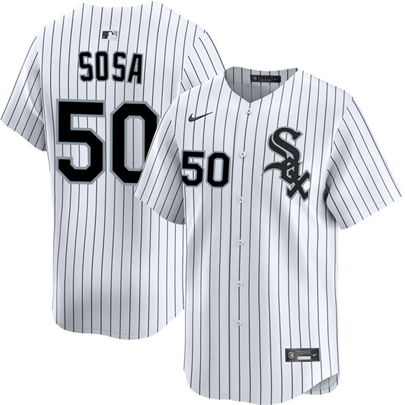 Men's Chicago White Sox #50 Lenyn Sosa White 2025 Home Limited Stitched Baseball Jersey