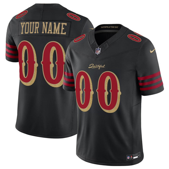 Men's San Francisco 49ers Active Player Custom Black 2025 F.U.S.E. “Rivalries” Vapor Limited Football Stitched Jersey
