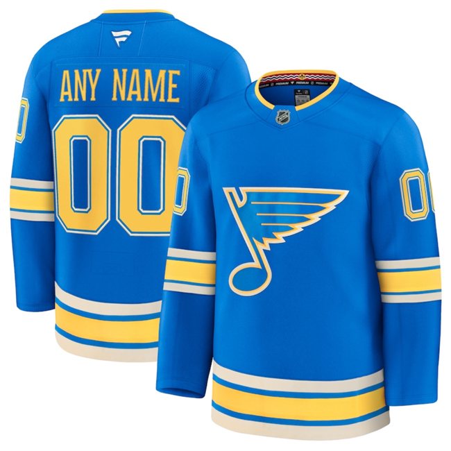 Men's St. Louis Blues Active Player Custom Blue 2024-25 Alternate Stitched Hockey Jersey