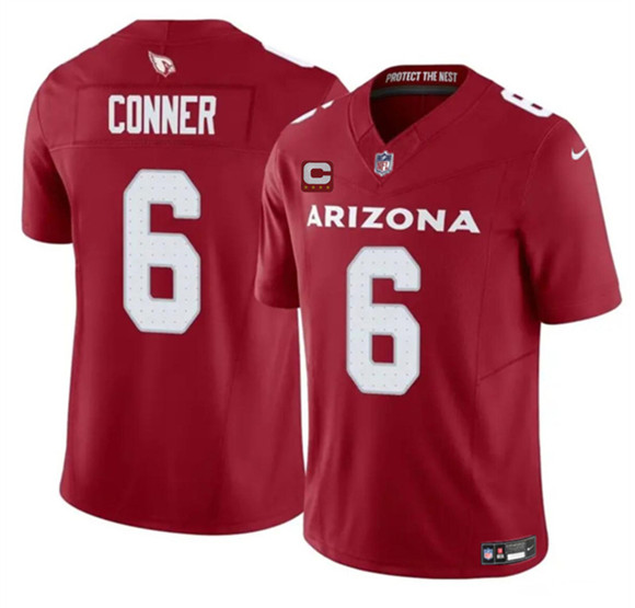 Men's Arizona Cardinals #6 James Conner Red 2025 F.U.S.E. With 4-Star C Patch Vapor Untouchable Limited Football Stitched Jersey