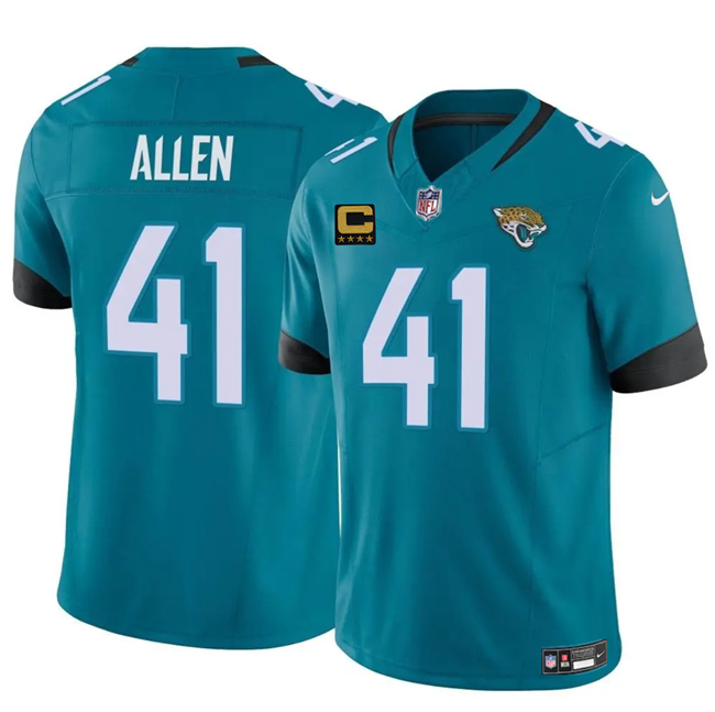Men's Jacksonville Jaguars #41 Josh Hines-Allen Teal 2025 F.U.S.E. With 4-Star C Patch Vapor Untouchable Limited Football Stitched Jersey