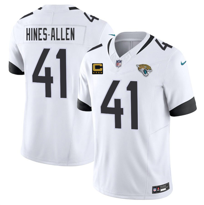 Men's Jacksonville Jaguars #41 Josh Hines-Allen White 2025 F.U.S.E. With 4-Star C Patch Vapor Limited Football Stitched Jersey