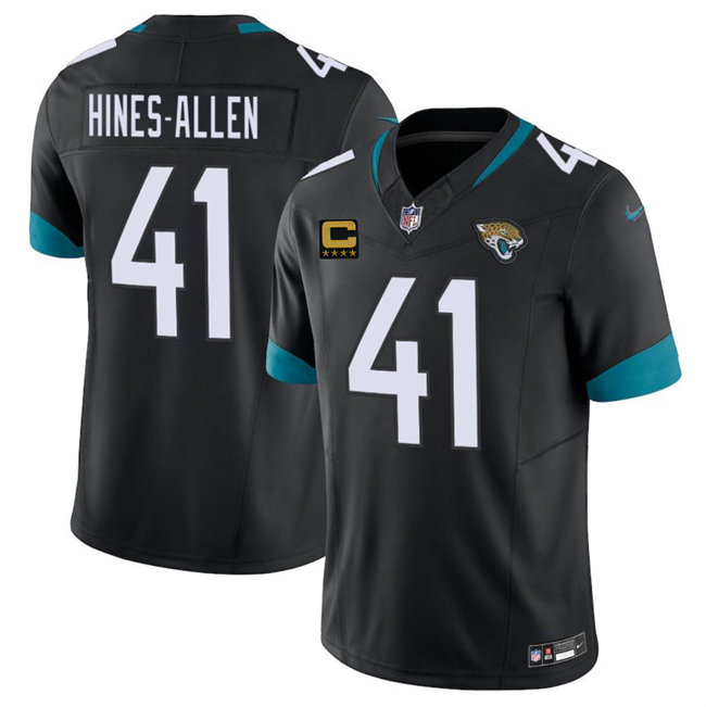 Men's Jacksonville Jaguars #41 Josh Hines-Allen Black 2025 With 4-Star C Patch F.U.S.E. Vapor Limited Football Stitched Jersey