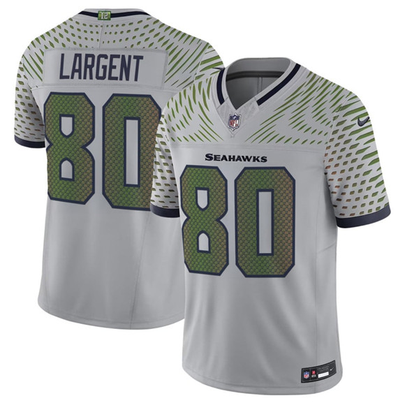 Men's Seattle Seahawks #80 Steve Largent Gray 2025 F.U.S.E. “Rivalries” Vapor Limited Football Stitched Jersey