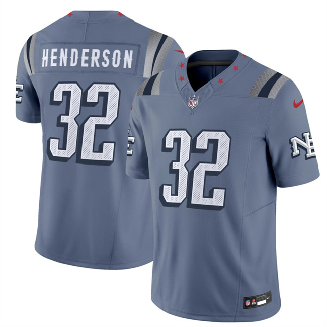 Men's New England Patriots #32 TreVeyon Henderson 2025 F.U.S.E. “Rivalries” Vapor Limited Football Stitched Jersey