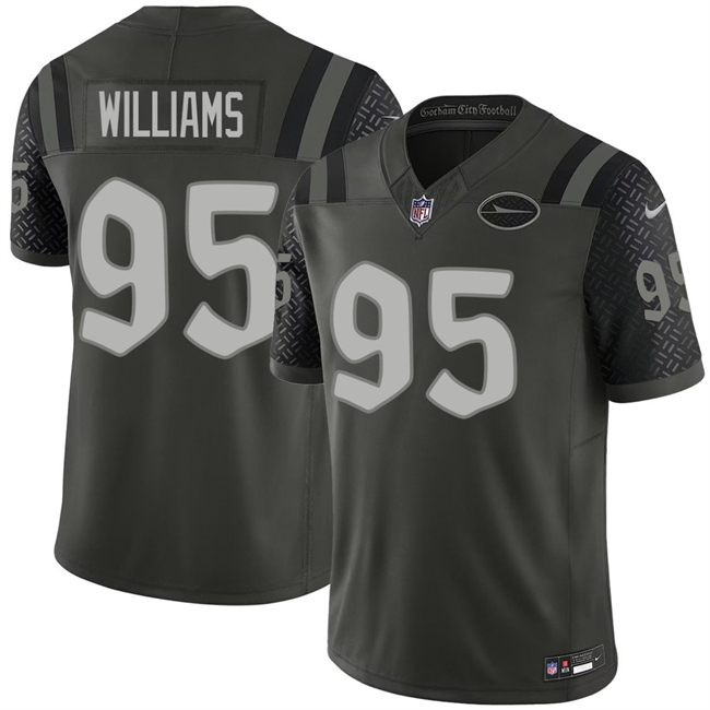 Men's New York Jets #95 Quinnen Williams Black 2025 F.U.S.E. “Rivalries” Vapor Limited Football Stitched Jersey