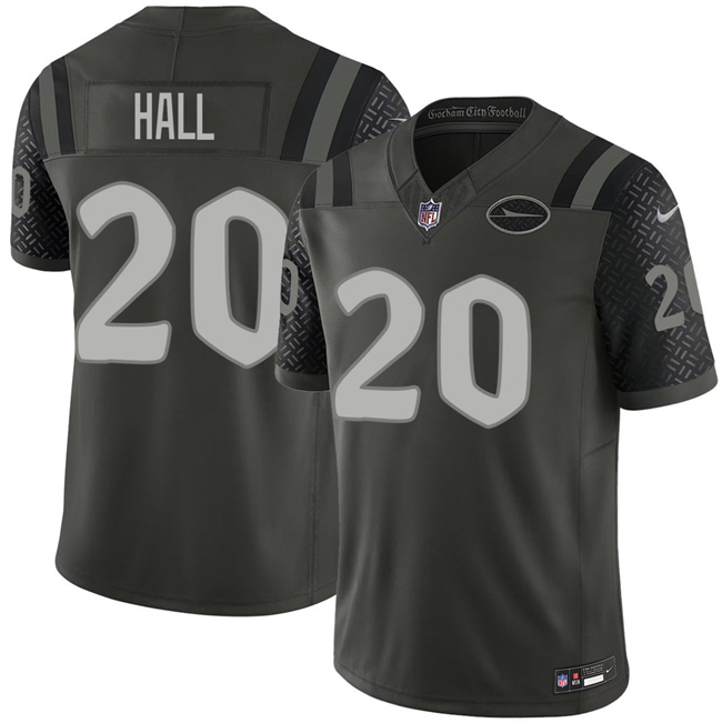 Men's New York Jets #20 Breece Hall Black 2025 F.U.S.E. “Rivalries” Vapor Limited Football Stitched Jersey
