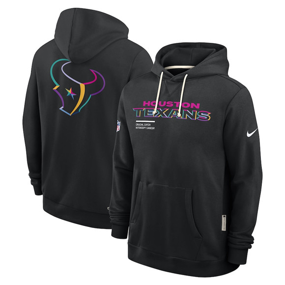 Men's Houston Texans Black 2025 Crucial Catch Dri-FIT Hoodie