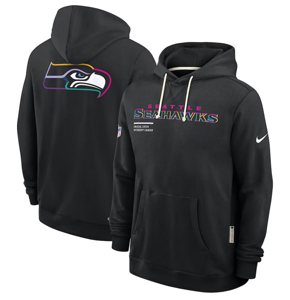 Men's Seattle Seahawks Black 2025 Crucial Catch Dri-FIT Hoodie