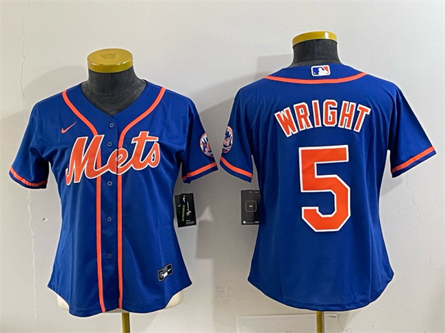 Women's New York Mets #5 David Wright Royal Cool Base Stitched Baseball Jersey(Run Small)