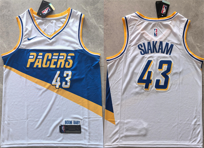 Men's Indiana Pacers #43 Pascal Siakam White 2025-26 City Edition Stitched Basketball Jersey