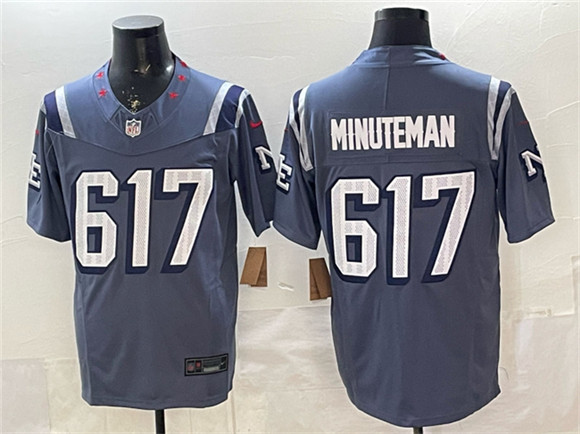 Men's New England Patriots #617 Minuteman 2025 F.U.S.E. “Rivalries” Vapor Limited Football Stitched Jersey