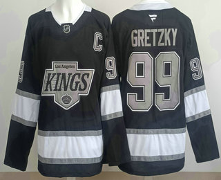 Men's Los Angeles Kings #99 Wayne Gretzky Black Alternate Authentic Jersey