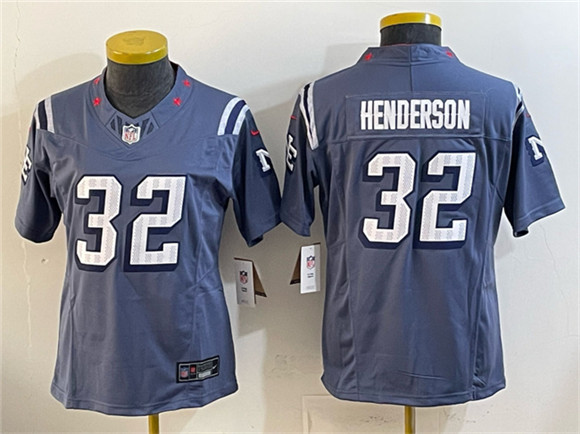 Youth New England Patriots #32 TreVeyon Henderson Navy 2025 “Rivalries” F.U.S.E Vapor Limited Football Stitched Jersey