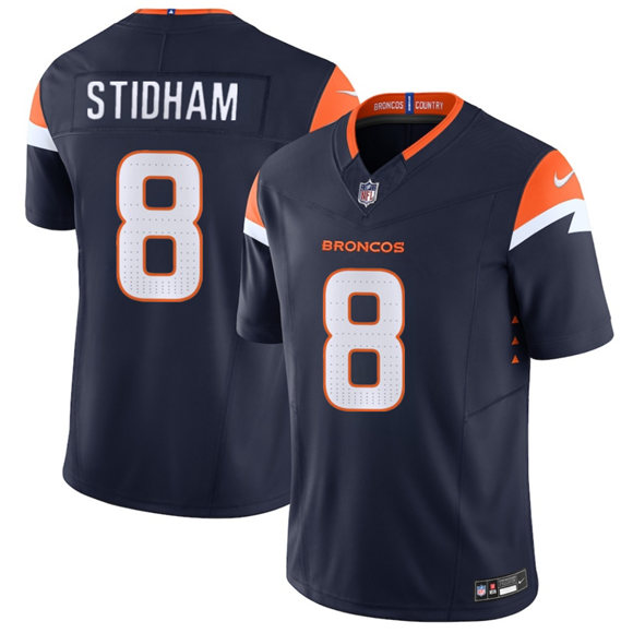 Men's Denver Broncos #8 Jarrett Stidham Navy 2025 F.U.S.E. Vapor Limited Football Stitched Jersey